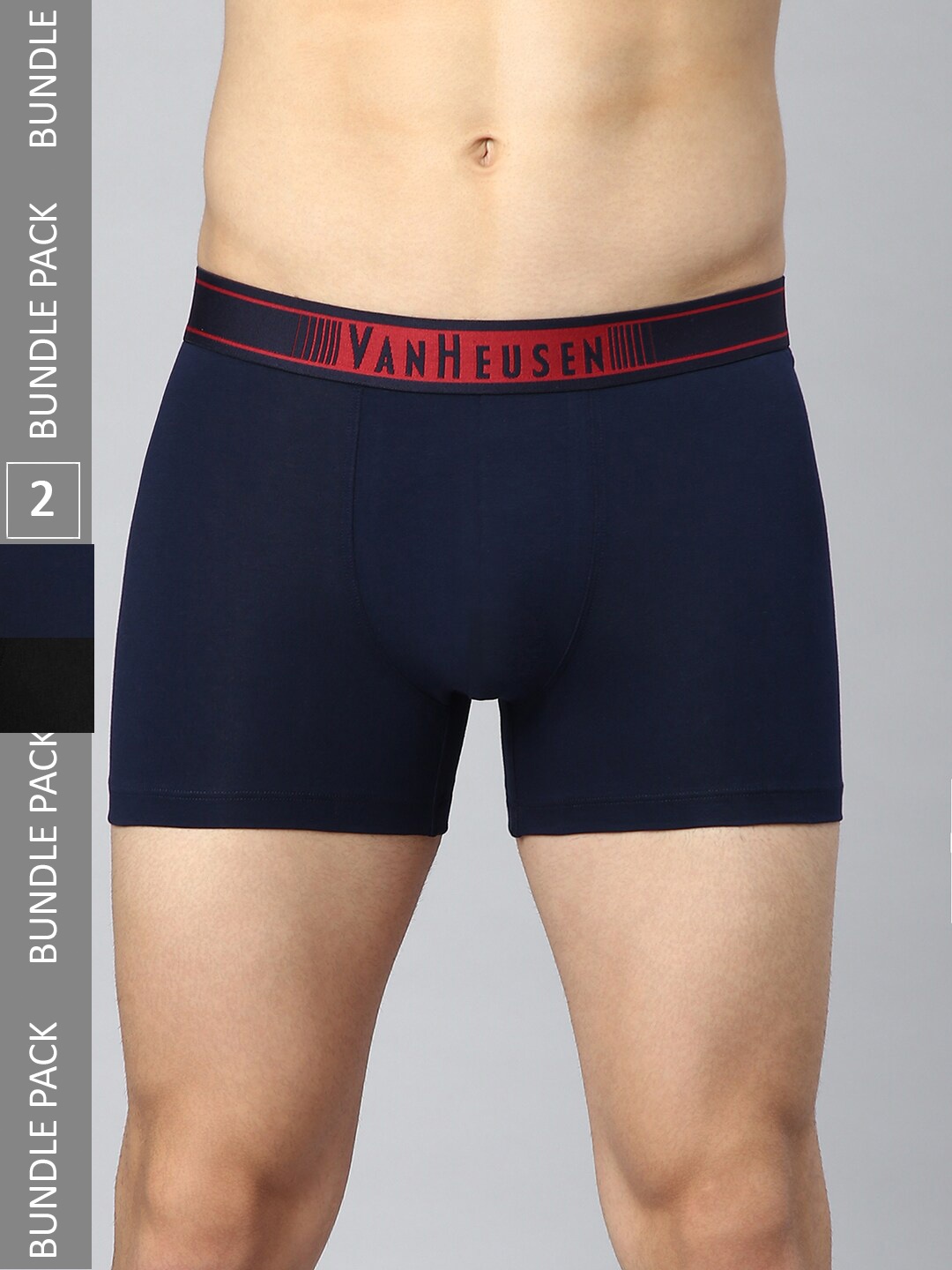 

Van Heusen Men Pack Of 2 Low Rise Trunks, Navy blue