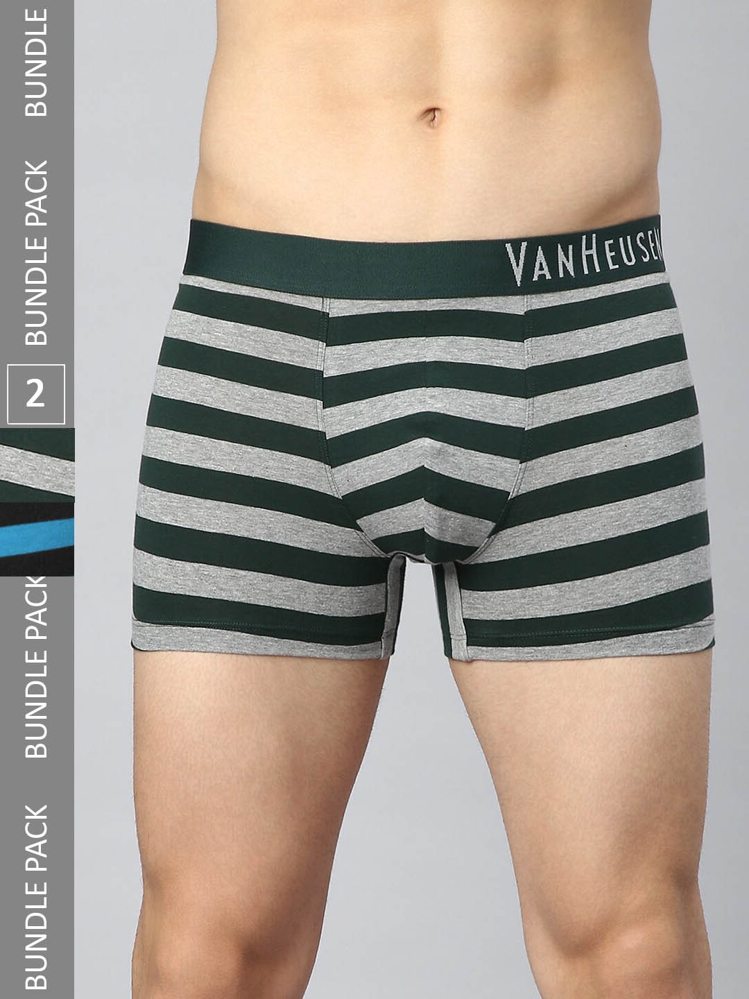 

Van Heusen Men Pack of 2 Striped Low Rise Trunks IHQTR2C110055, Grey