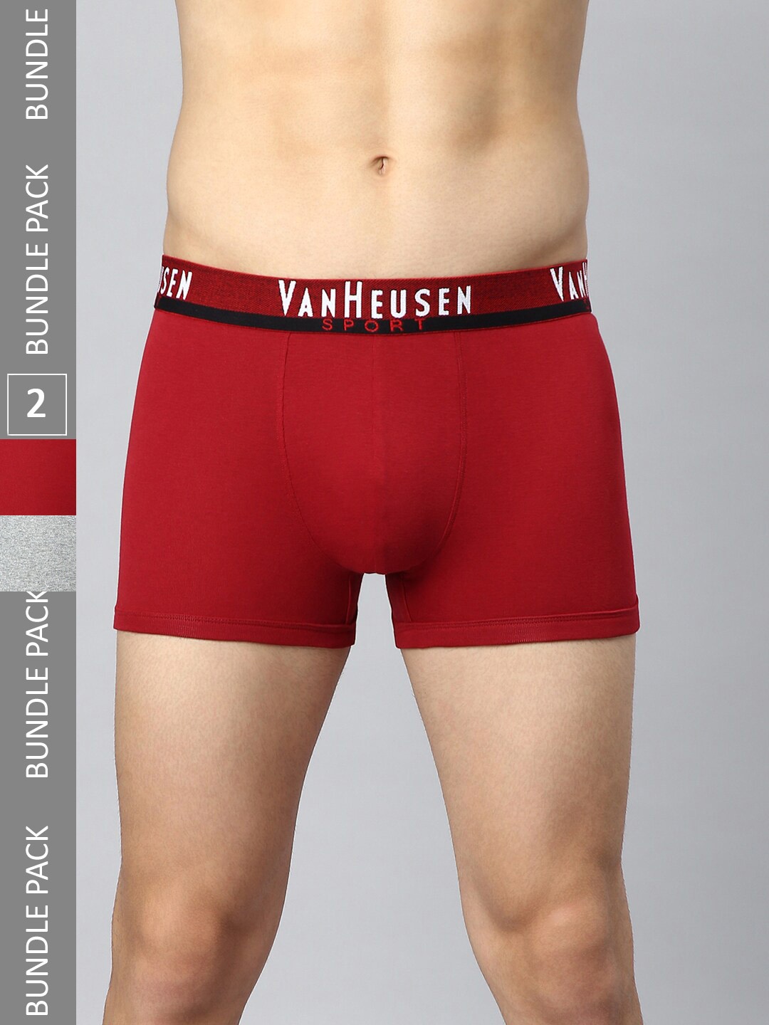

Van Heusen Men Pack Of 2 Super Combed Cotton Trunks IHQTR2C270002, Red