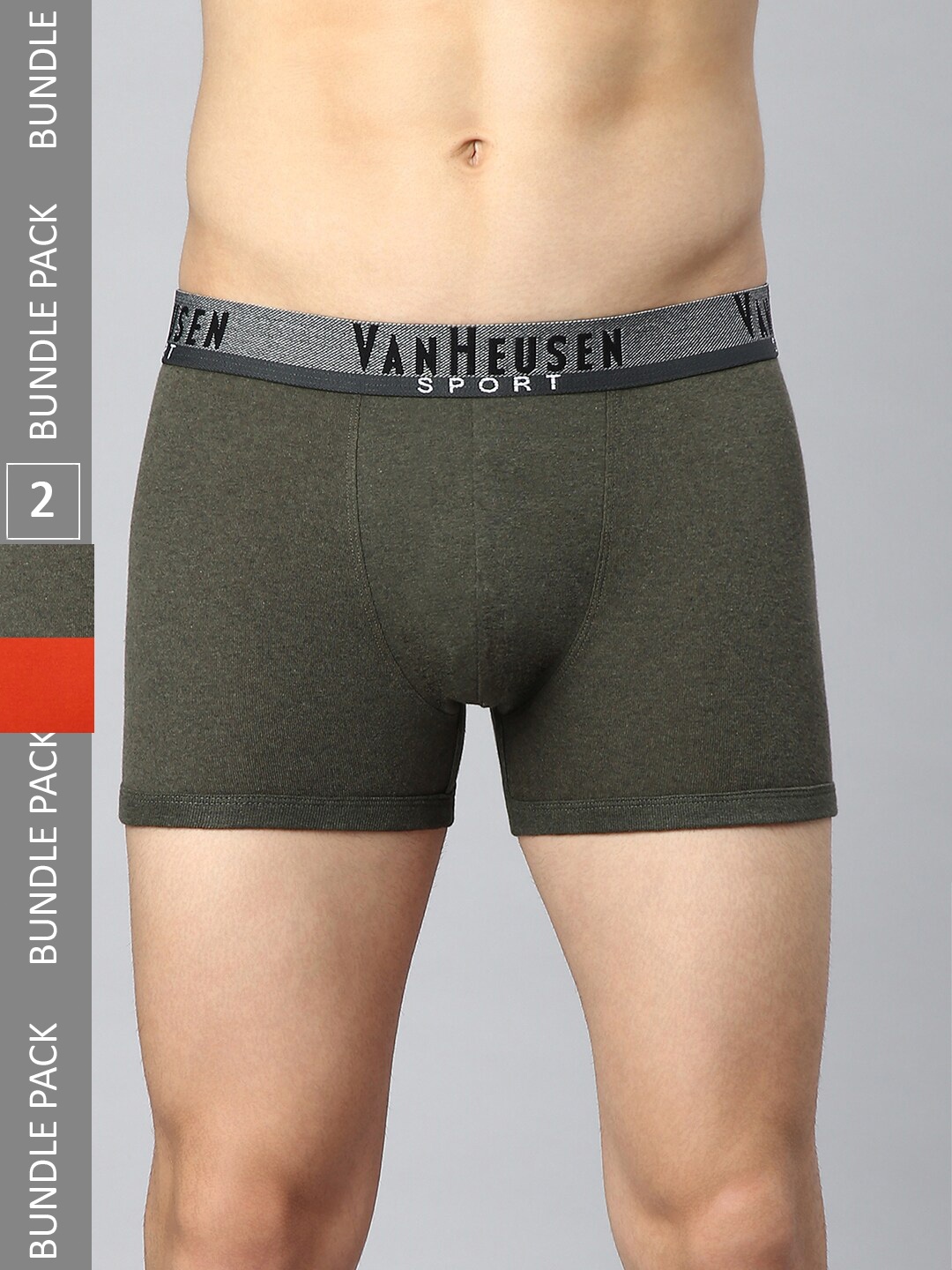 

Van Heusen Pack Of 2 Brand Logo Printed Cotton Trunks IHQTR2C570002, Red