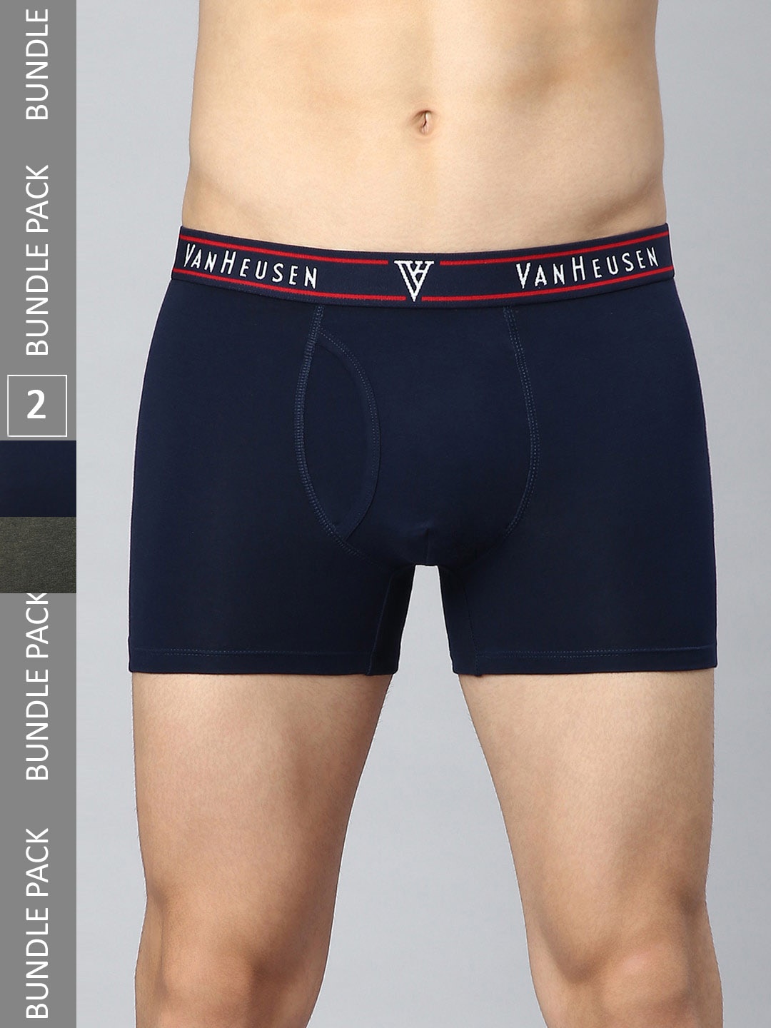 

Van Heusen Men Pack Of 2 Low Rise Pure Cotton Trunks IHQTR2C210054, Navy blue