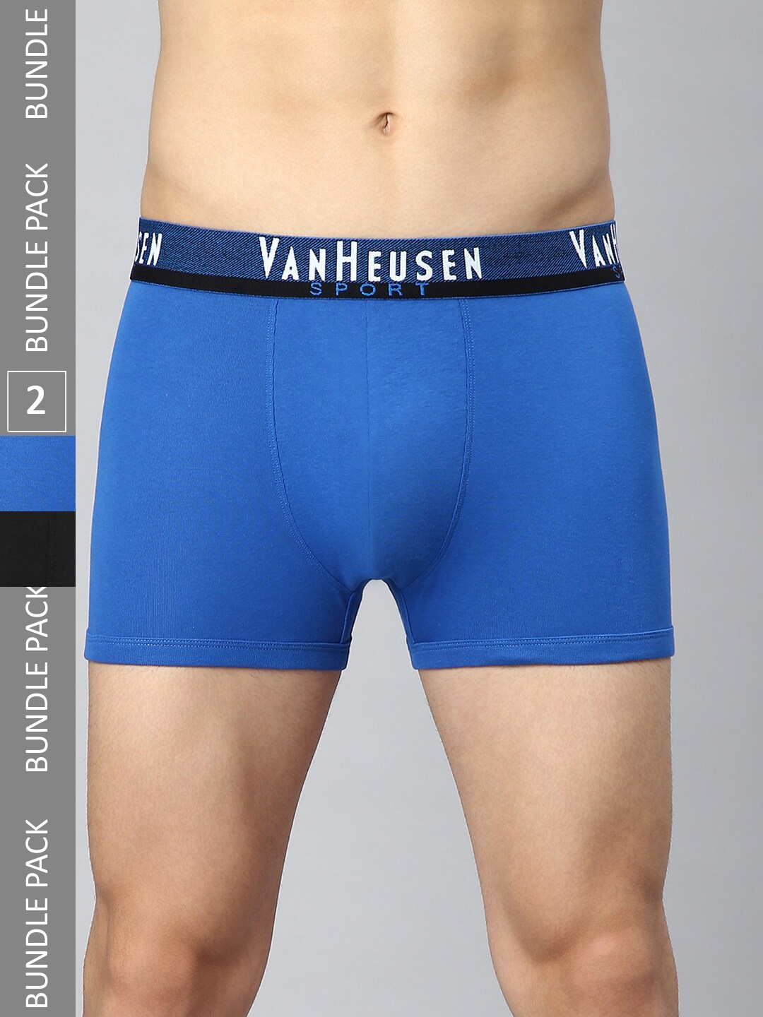 

Van Heusen Men Pack Of 2 Low Rise Cotton Trunks IHQTR2C370002, Black
