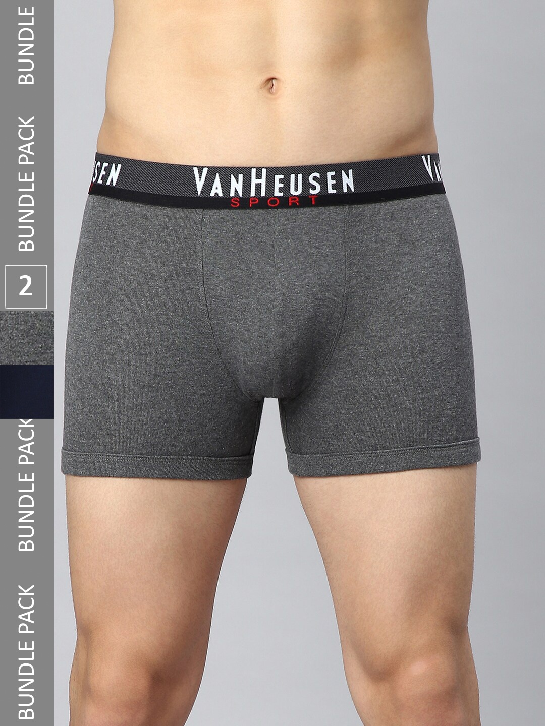 

Van Heusen Men Pack Of 2 Low Rise Trunks IHQTR2C170002, Navy blue