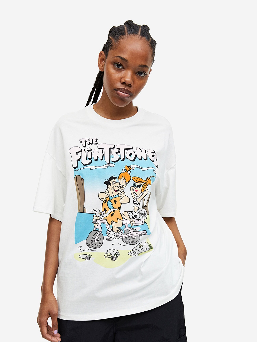 

H&M Oversized Printed T-shirt, White