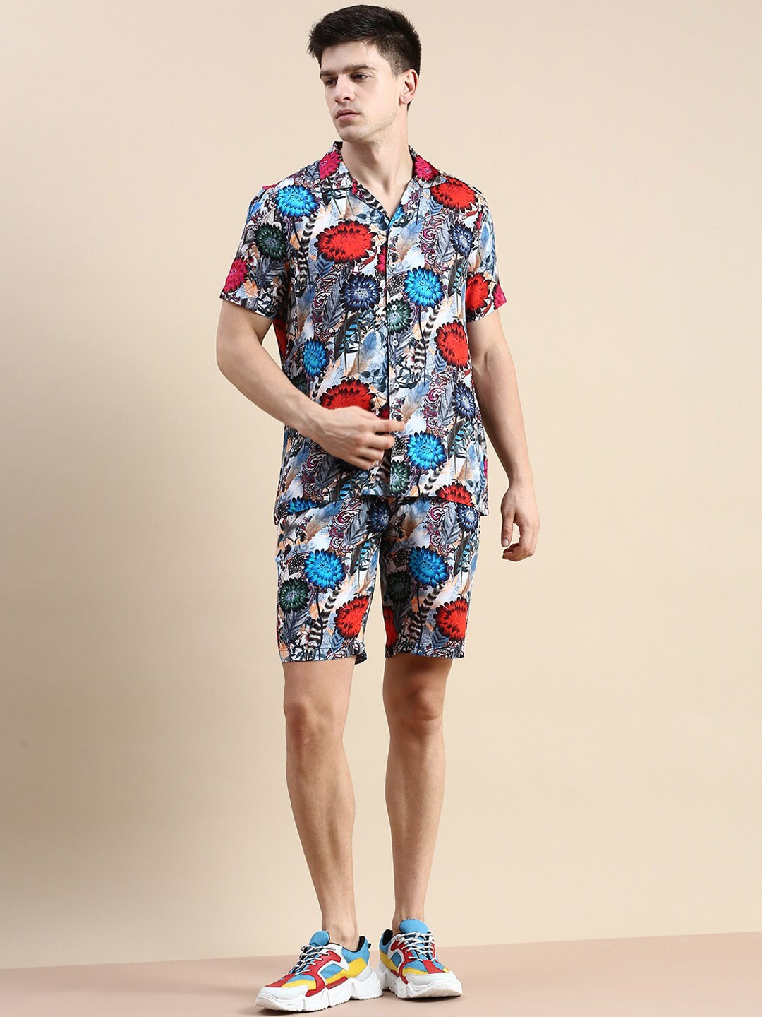 

SHOWOFF Printed Shirt With Shorts, Blue