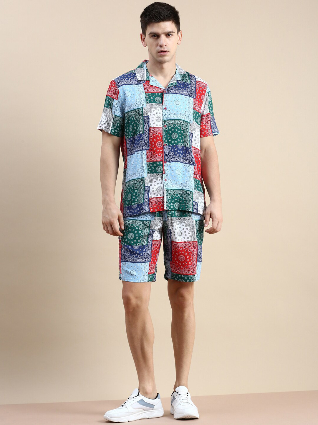 

SHOWOFF Printed Shirt With Shorts, Blue
