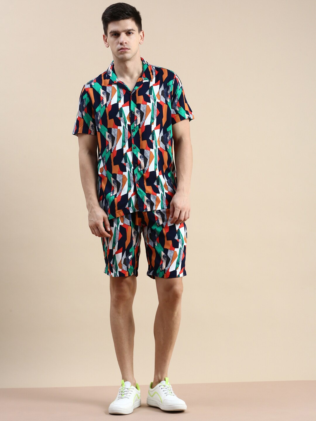 SHOWOFF Printed Shirt With Shorts, Blue