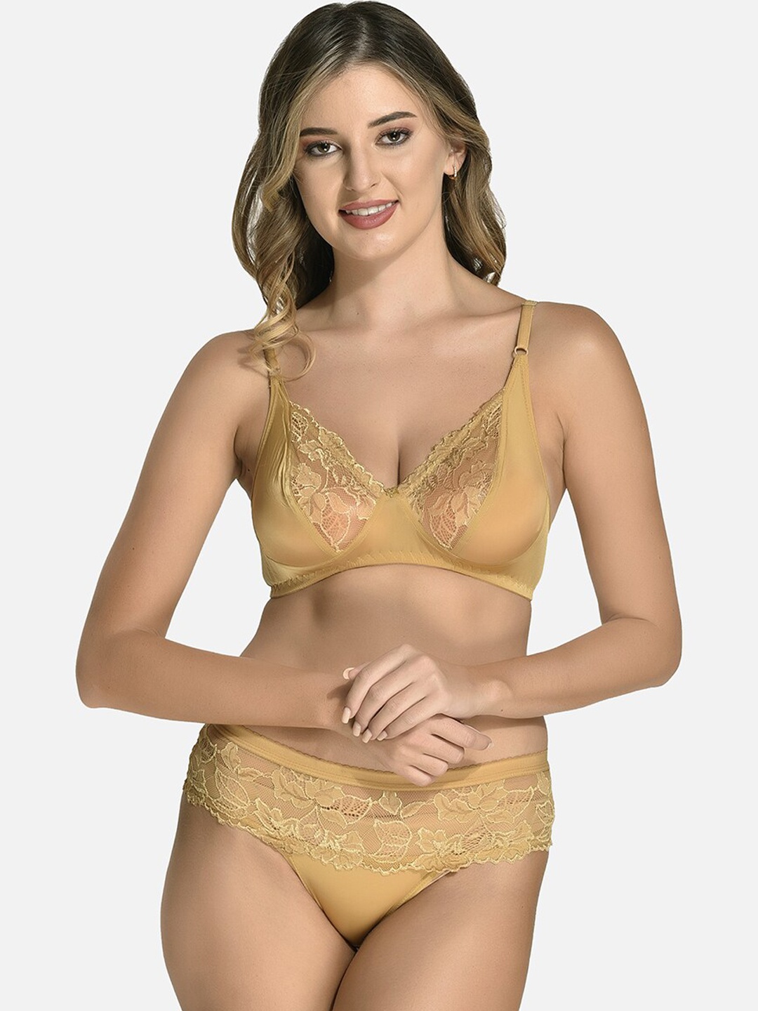 

StyFun Self Design Laced Cotton Lycra Lingerie Set VM_CatSet_Beige_B