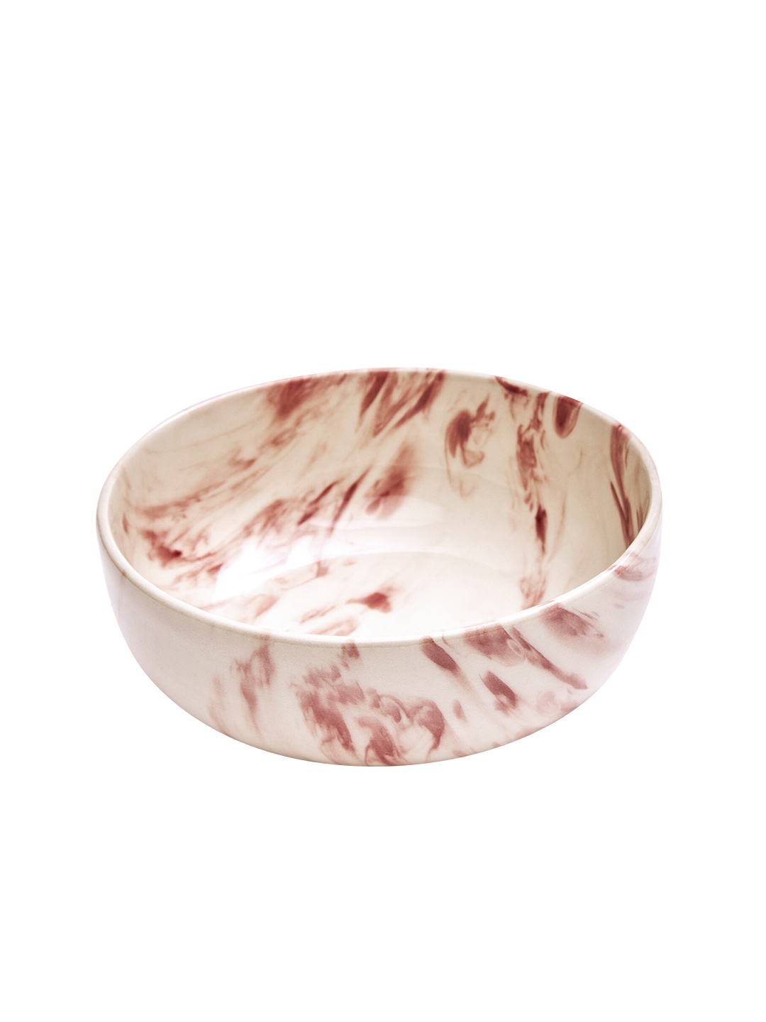 The Label Life White & Pink Printed Marble Serving Bowl