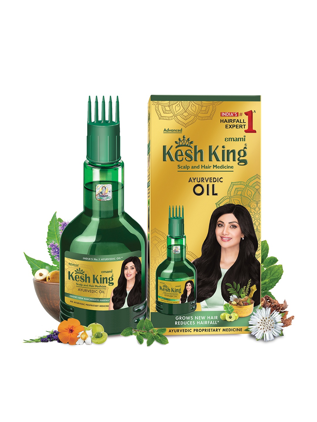 

Kesh King Ayurvedic Oil with 21 Ayurvedic Herbs to Reduce Hairfall - 100 ml, Green