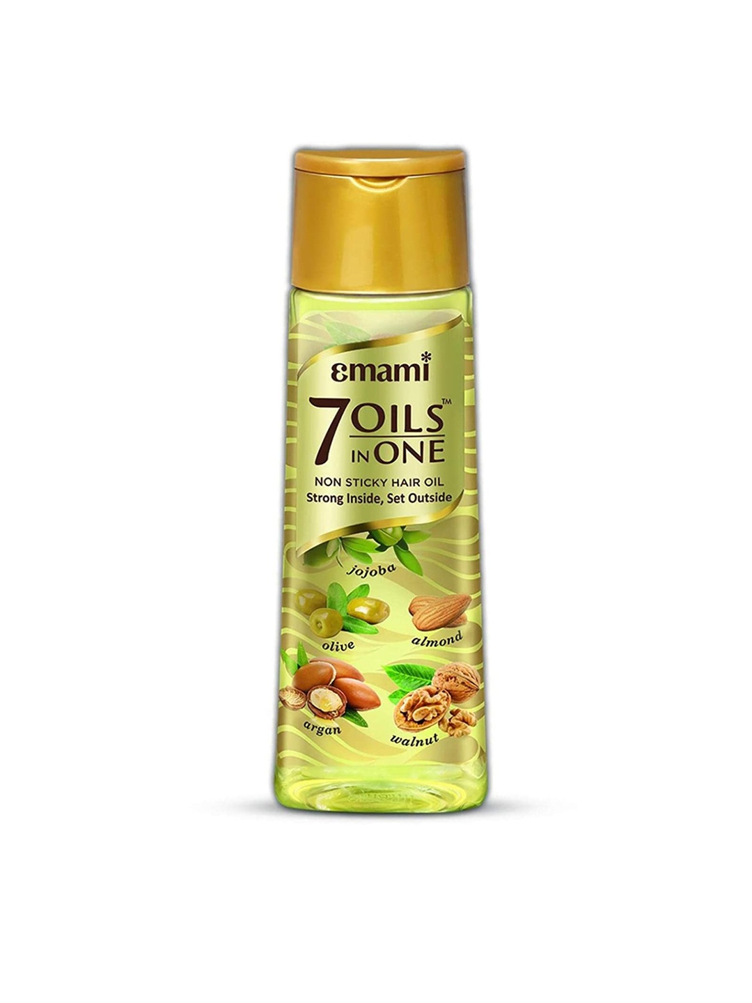 

Emami 7 OILS IN ONE Non Sticky Hair Oil with Jojoba Oil & Almond Oil - 200ml, Gold