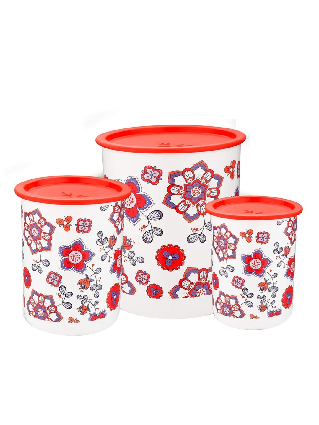 

SOPL-OLIVEWARE White & Red 3 Pieces Printed Food Containers
