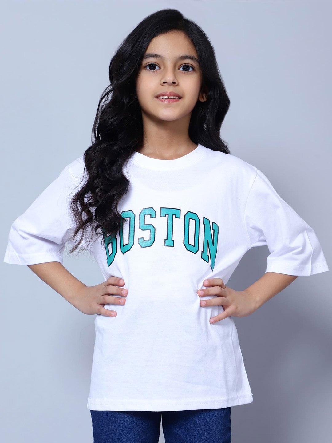 

Nick and Jones Girls Typography Printed Pure Cotton T-shirt, White
