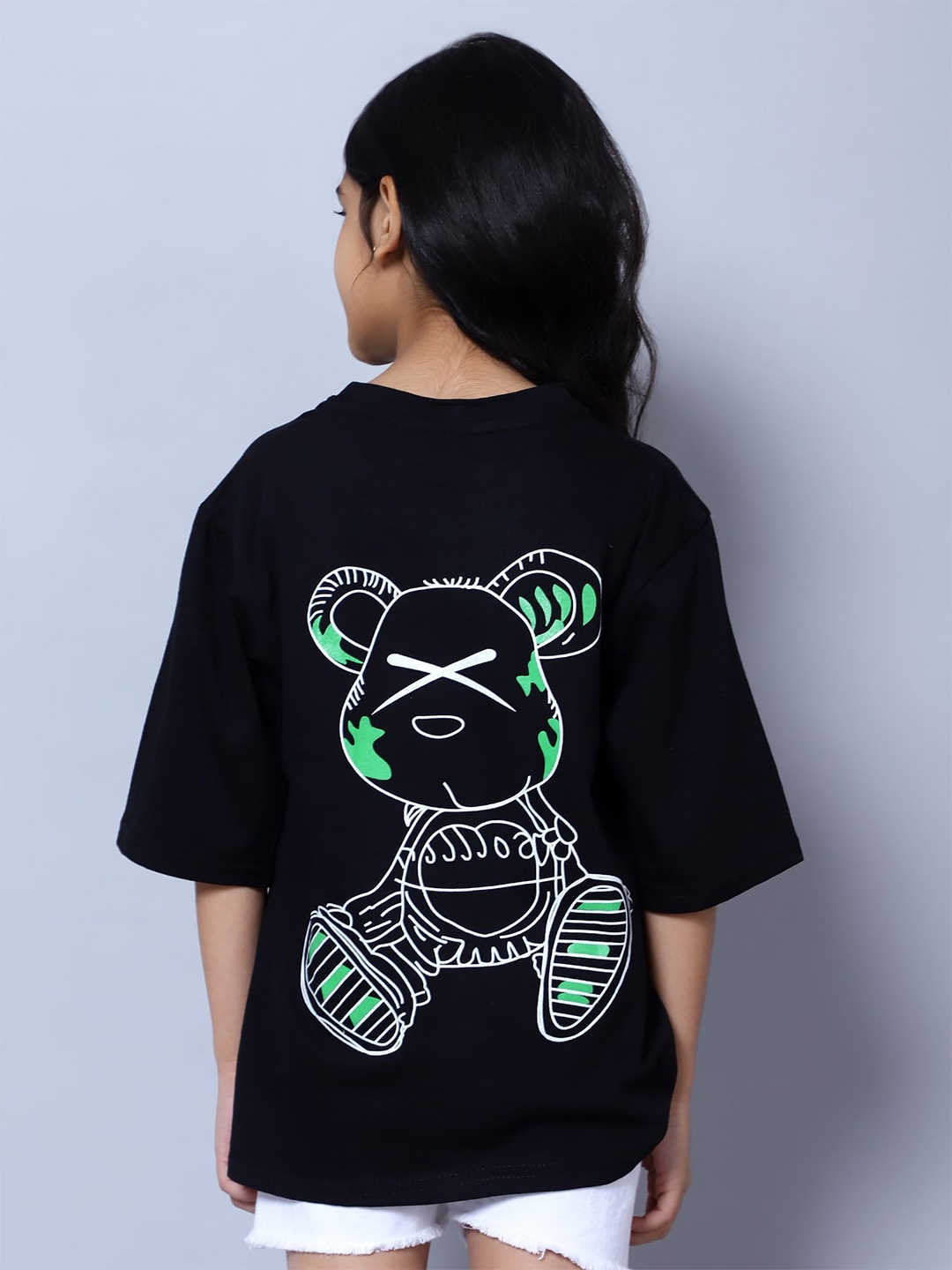 

Nick and Jones Girls Graphic Printed Pure Cotton T-shirt, Black