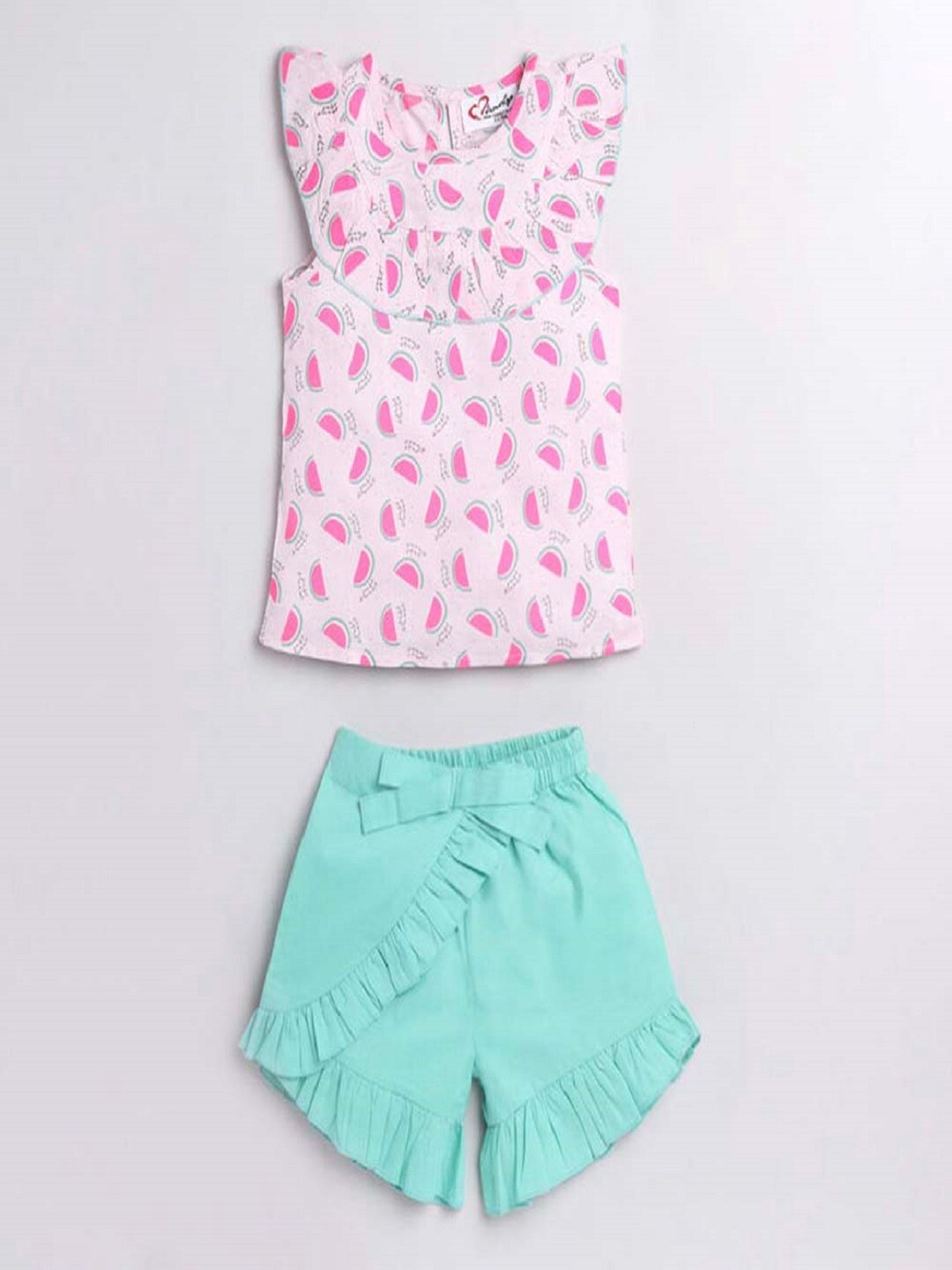 

M'andy Girls Printed Top with Shorts, Pink