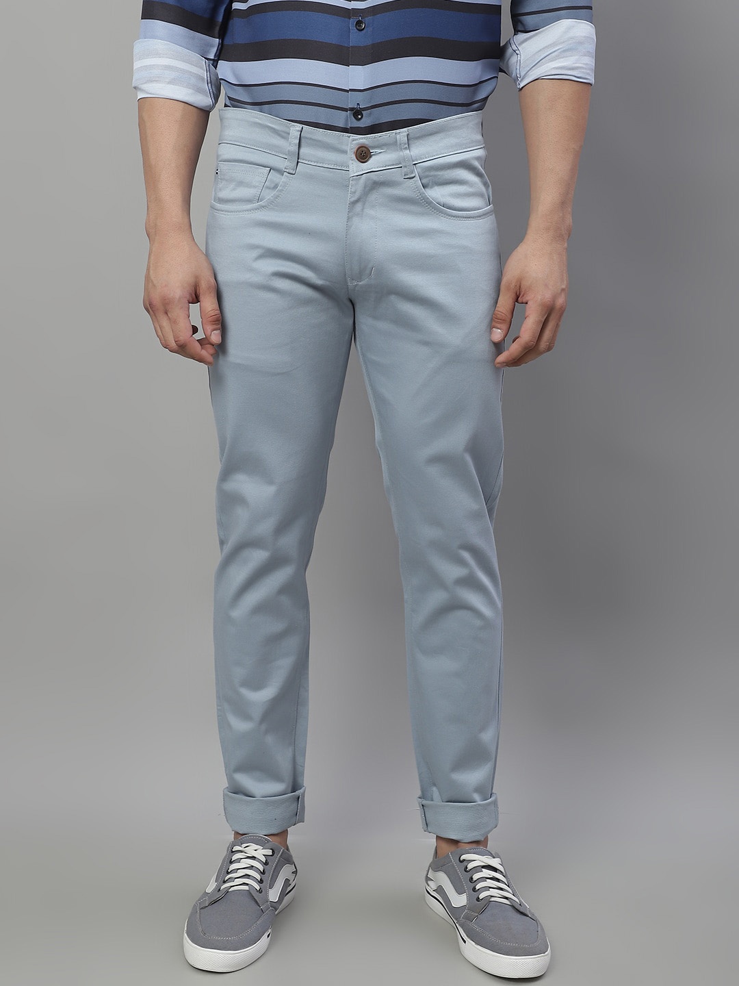

Majestic Man Men Smart Slim Fit Chinos Trousers, Blue