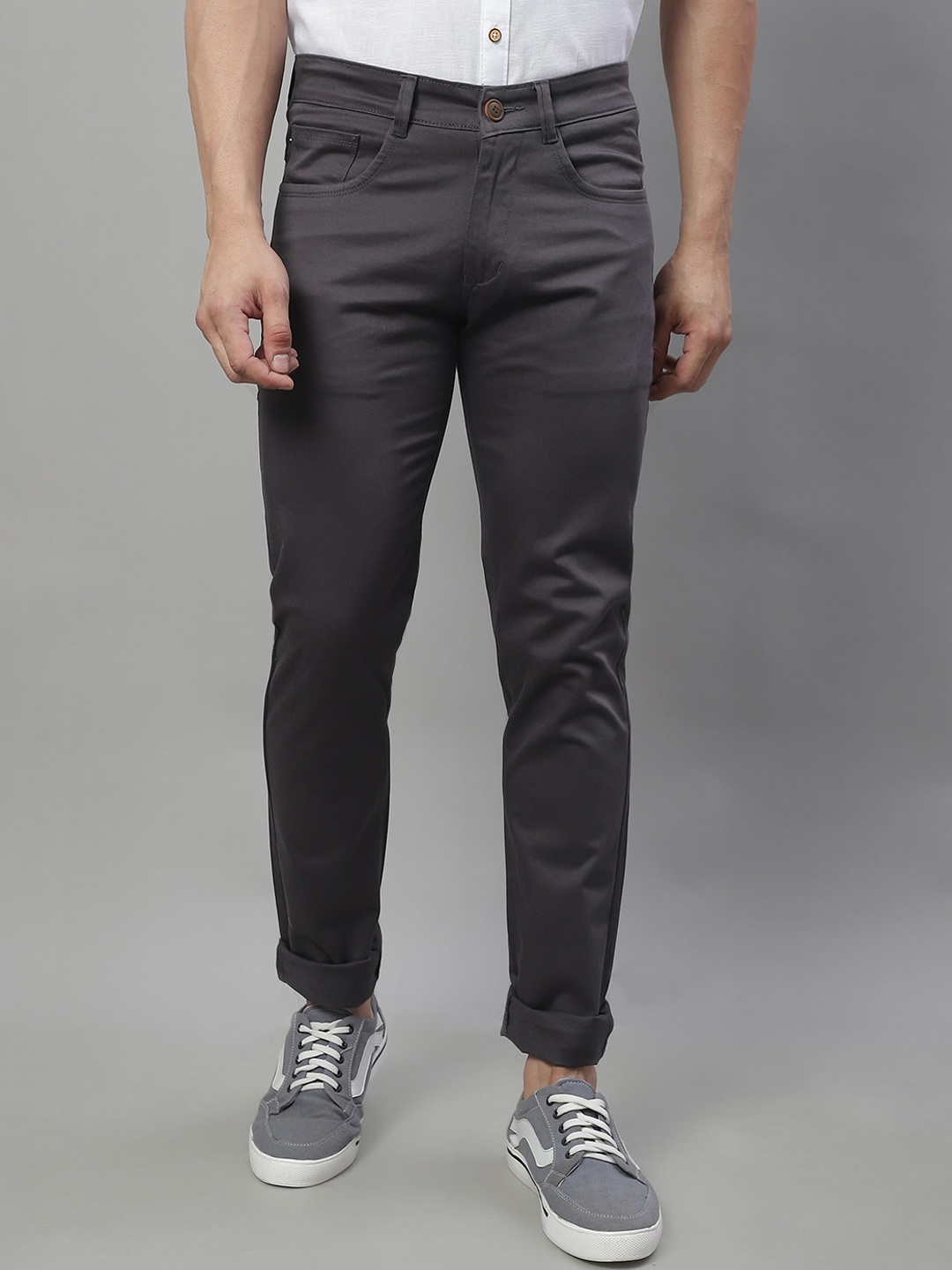 

Majestic Man Men Smart Slim Fit Chinos Trousers, Grey
