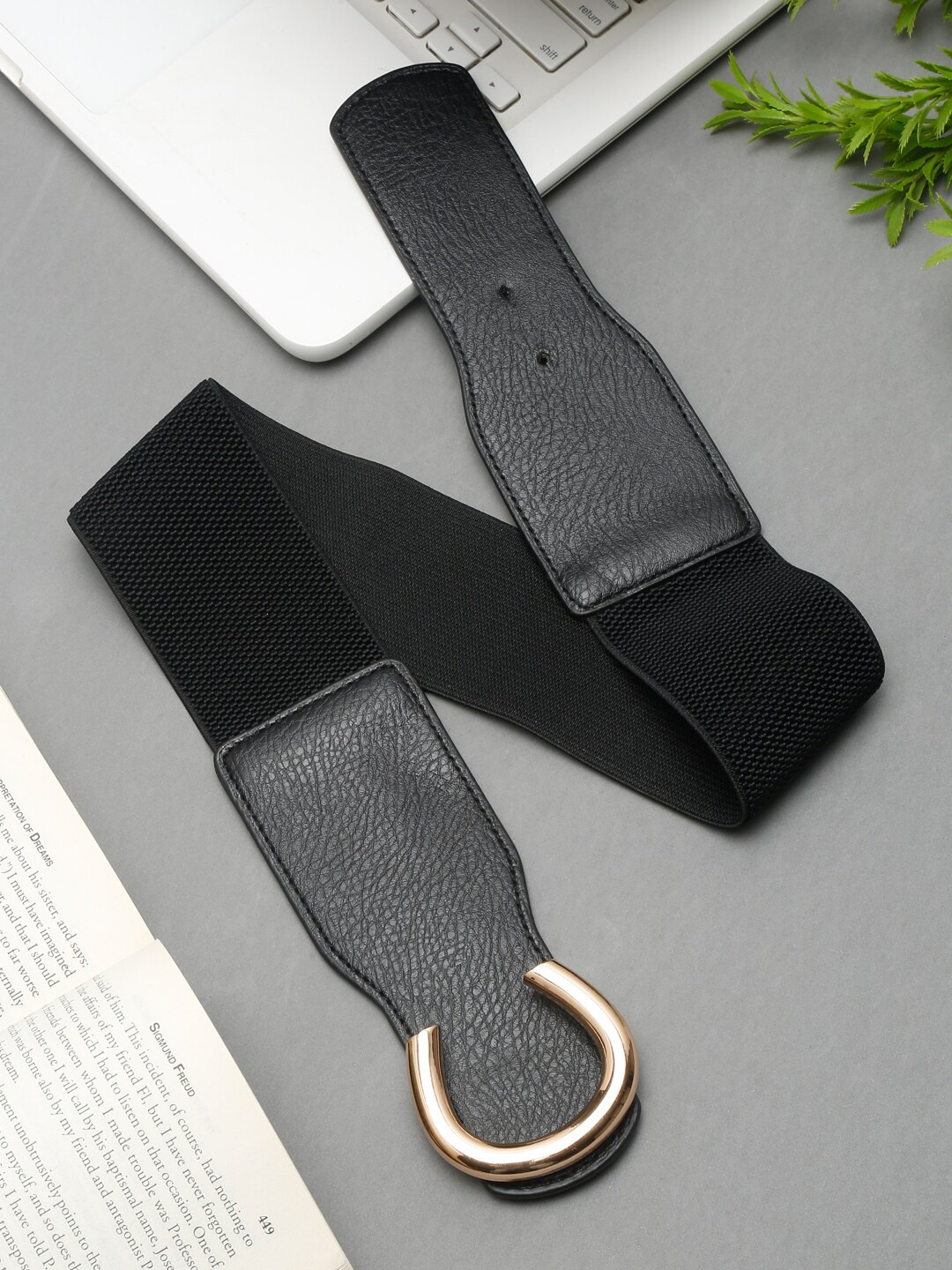 

Apsis Women Woven Design Stretchable Belt, Black