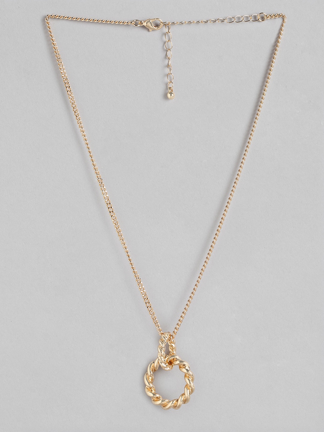 

Boohoo Twisted Detail Drop Necklace, Gold