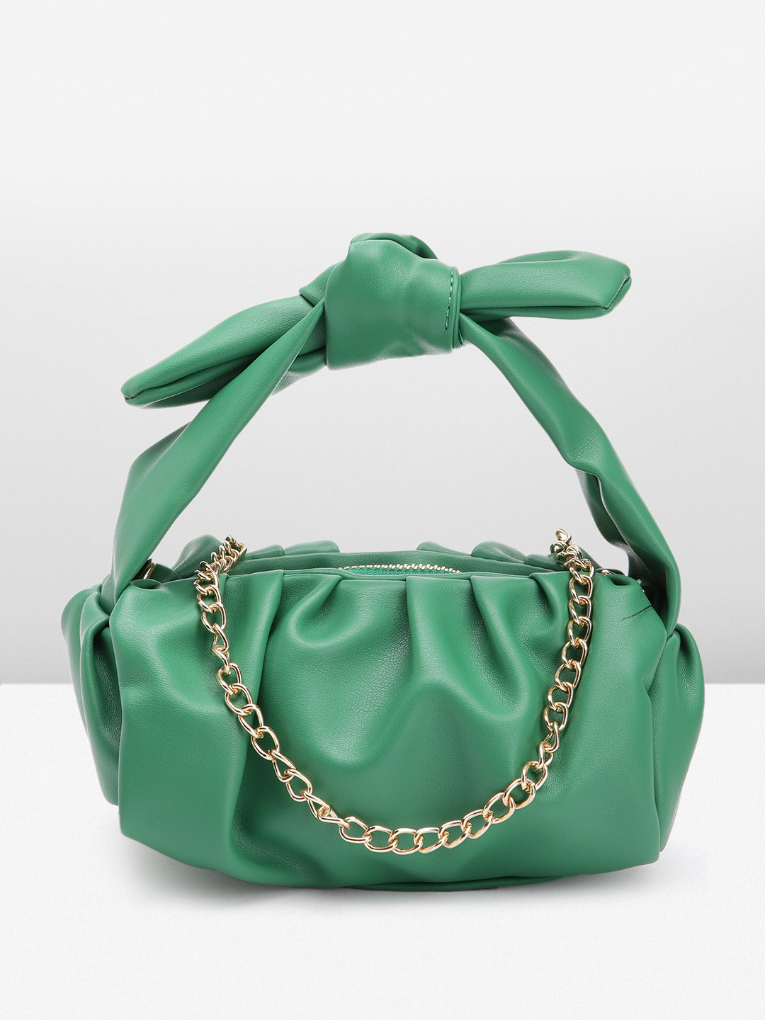 

Boohoo Knot Detail Structured Handheld Bag, Green