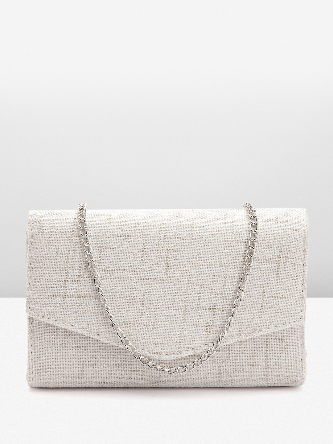 

Boohoo Envelope Clutch Bag With Sling Strap, Beige