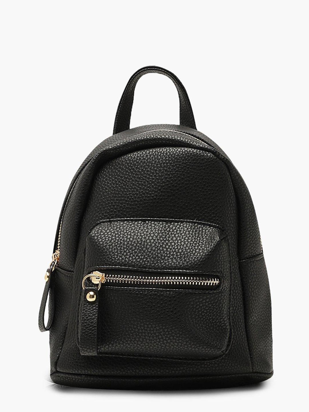 

Boohoo Women Textured Small Backpack - 6.8 L, Black