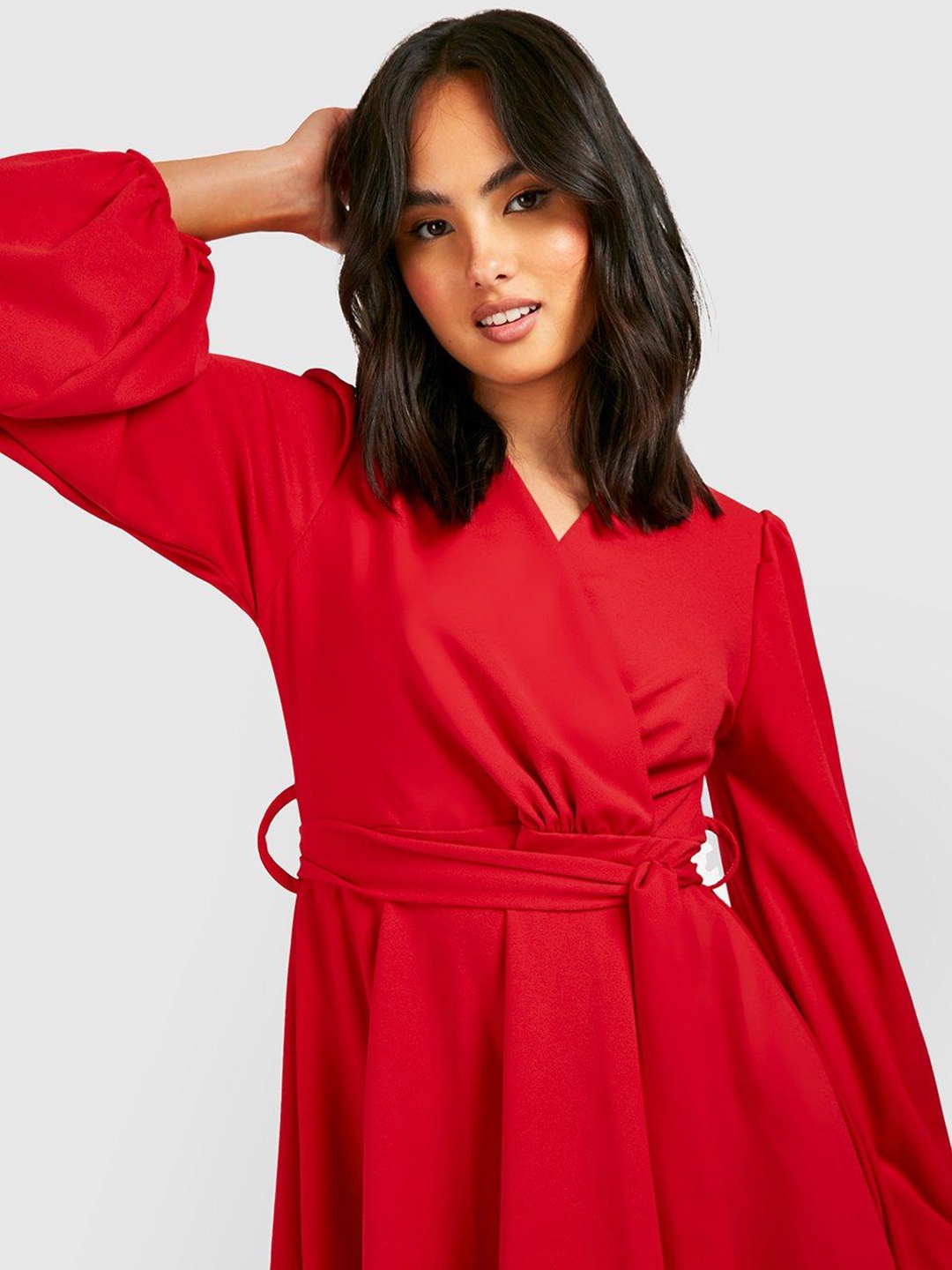 

Boohoo Wrap Mini Dress, Red