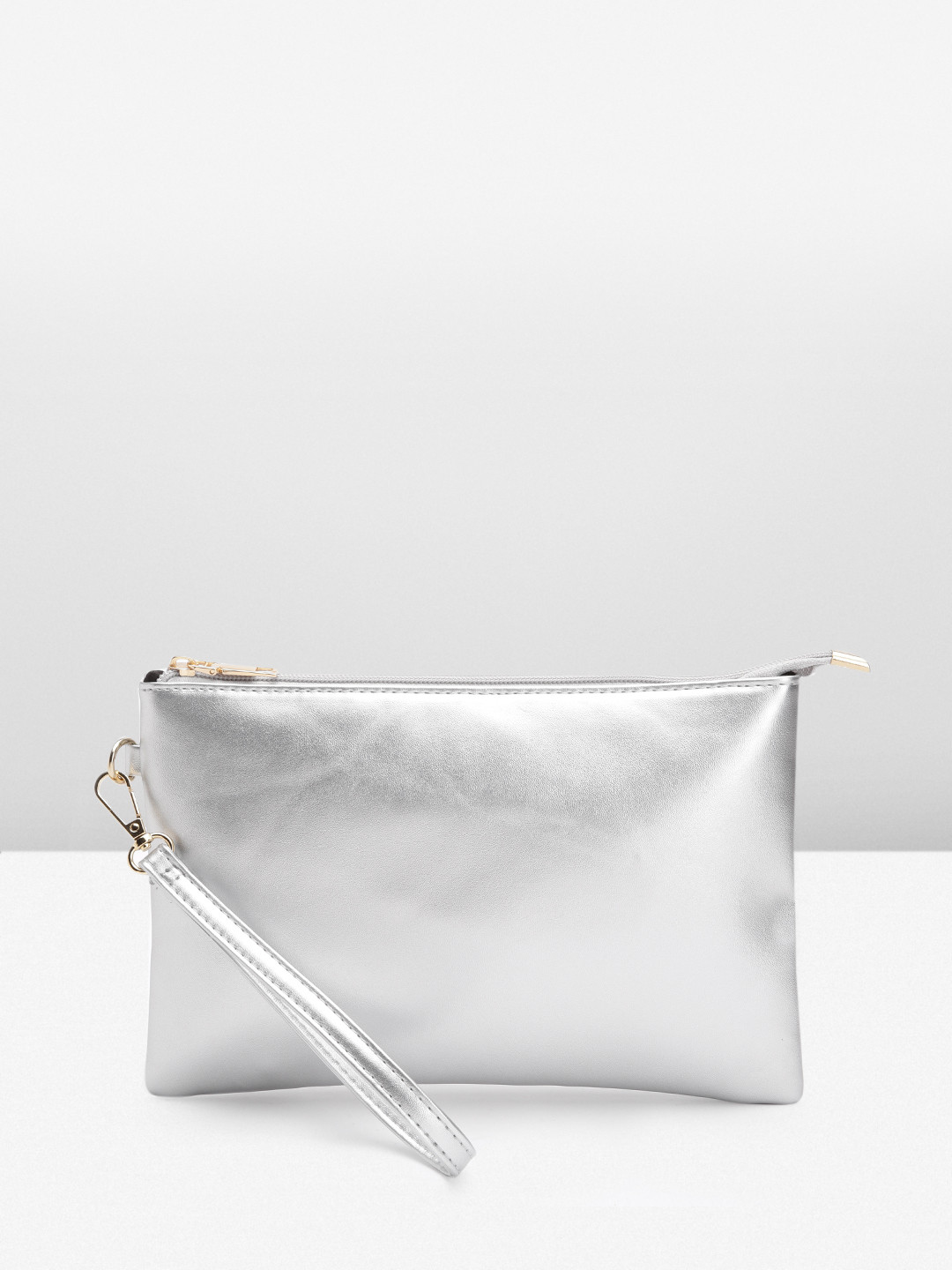 

Boohoo Metallic Purse Clutch, Silver