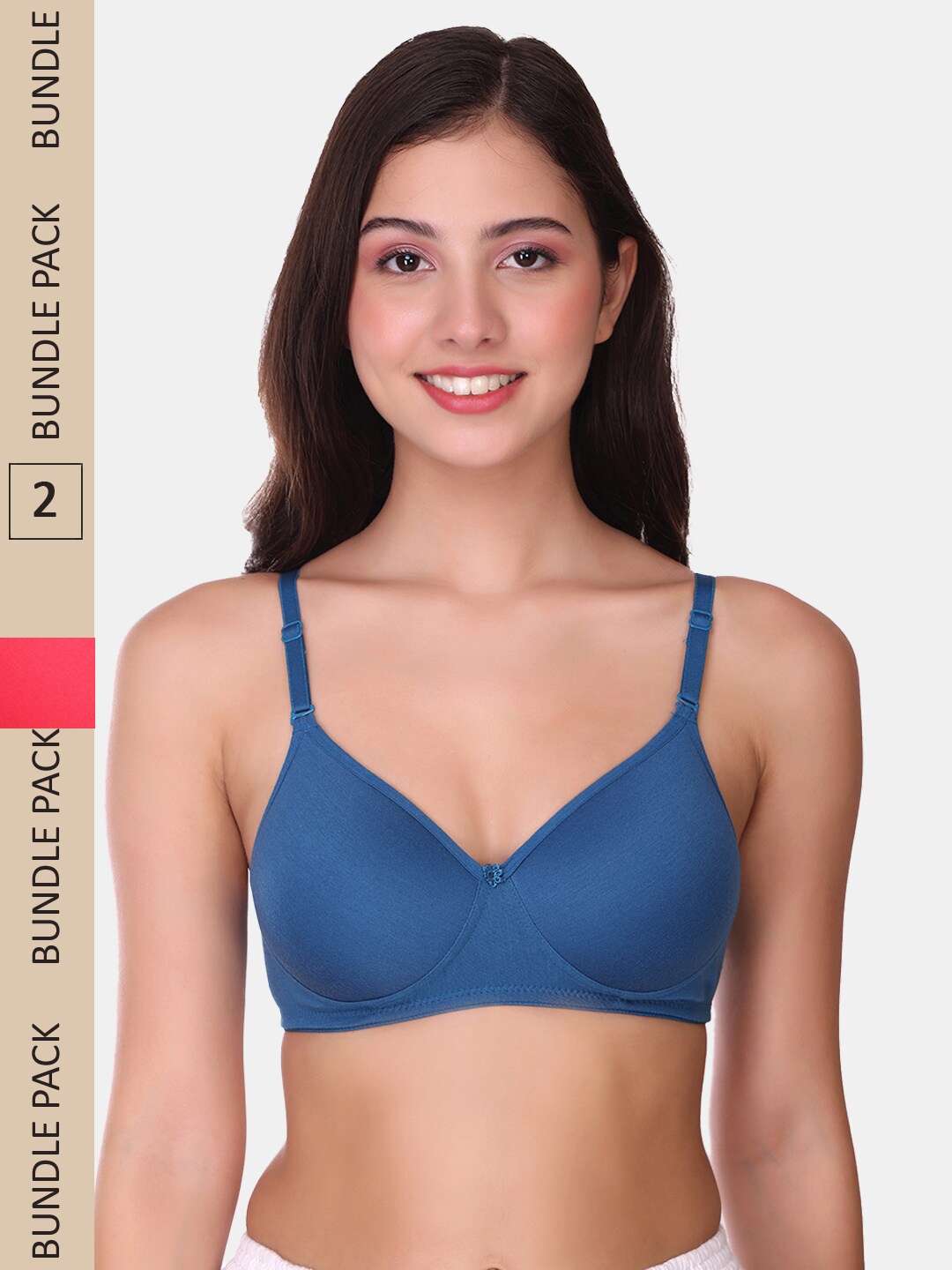 

POOJA RAGENEE Pack Of 2 Full Coverage Lightly Padded T-Shirt Bra, Pink