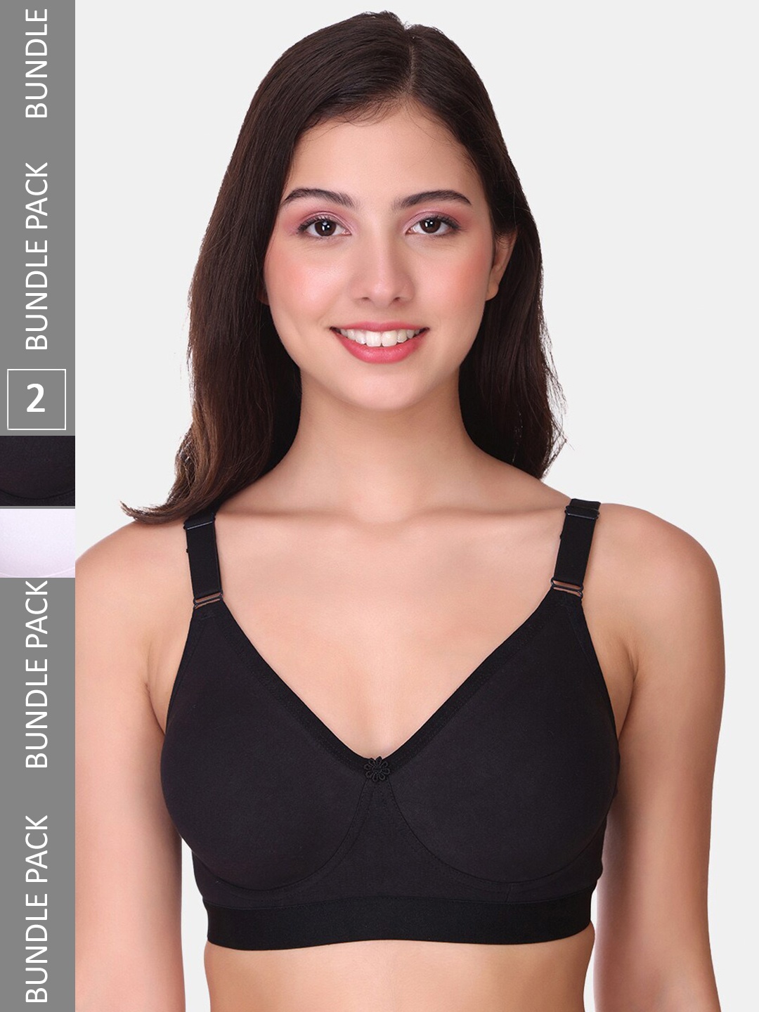 POOJA RAGENEE Pack Of 2 Non-Padded All Day Comfort Seamless Everyday Bra, White
