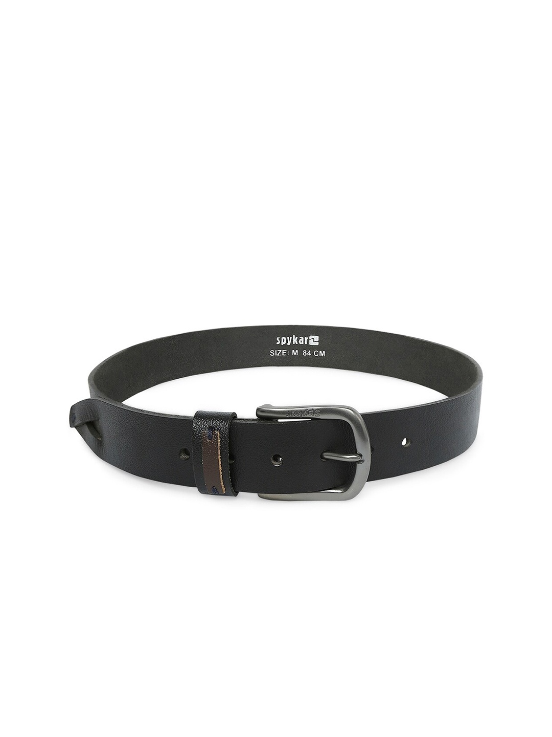 

SPYKAR Men Black Leather Formal Belt