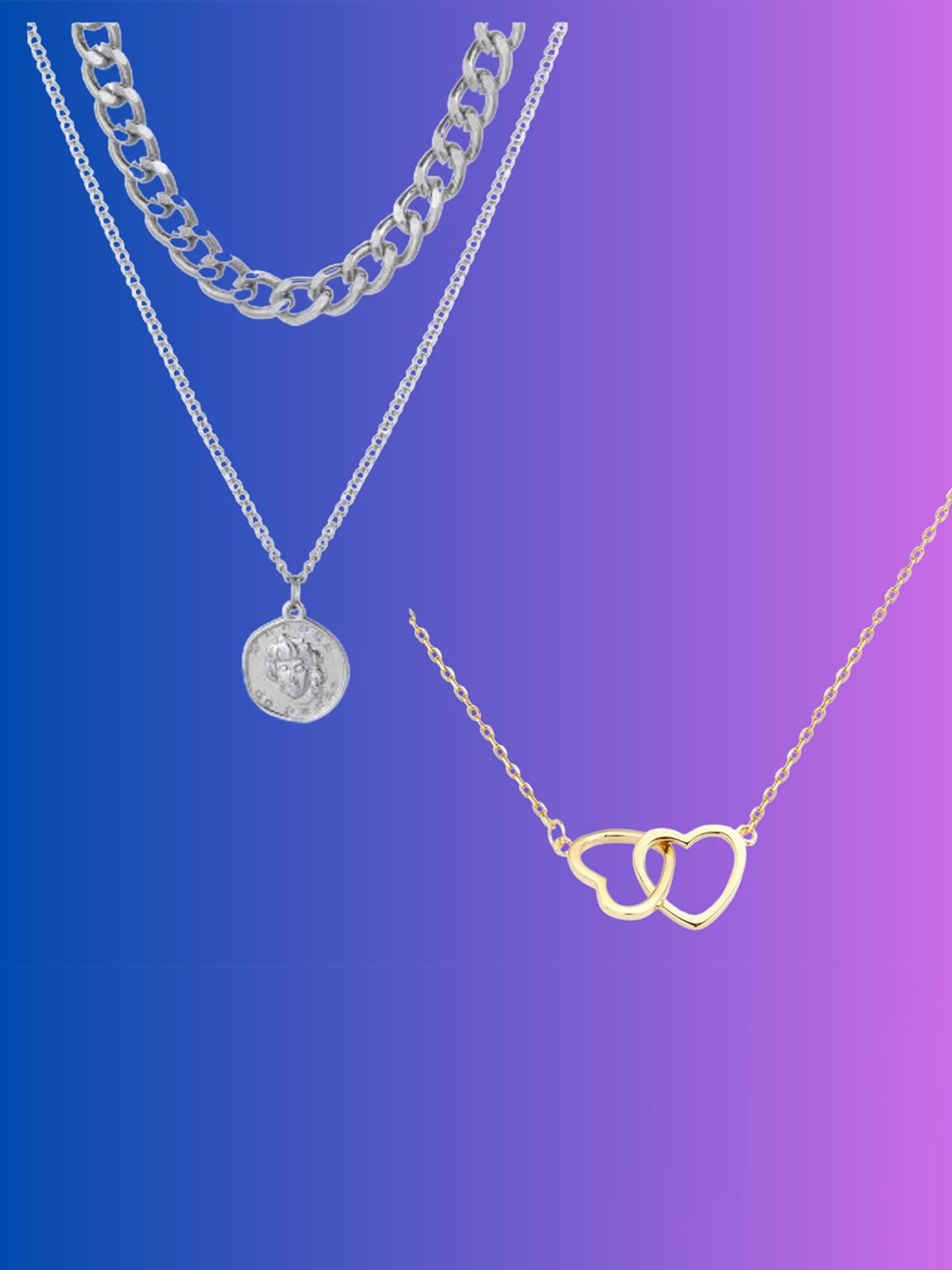 

Pinapes Set Of 2 Brass Gold-Plated Oxidised Chain