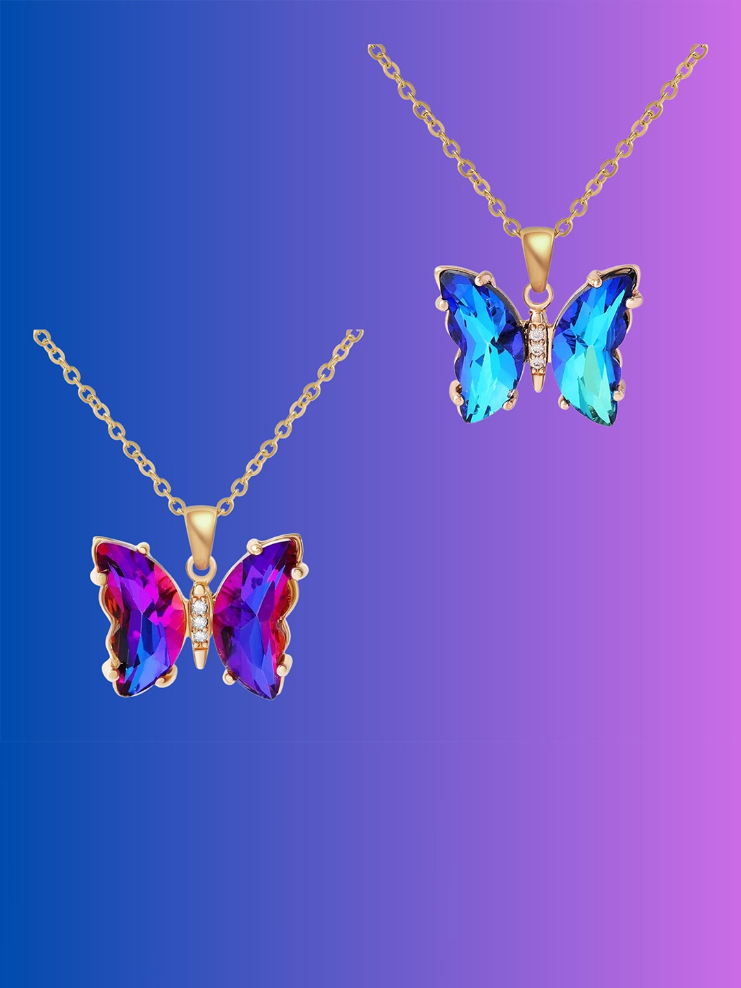 

Pinapes Set Of 2 Brass Gold-Plated Necklace