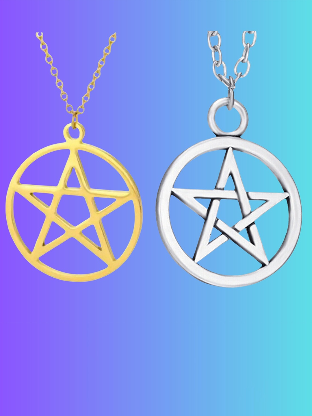 

Pinapes Set Of 2 Circular Necklace, Gold