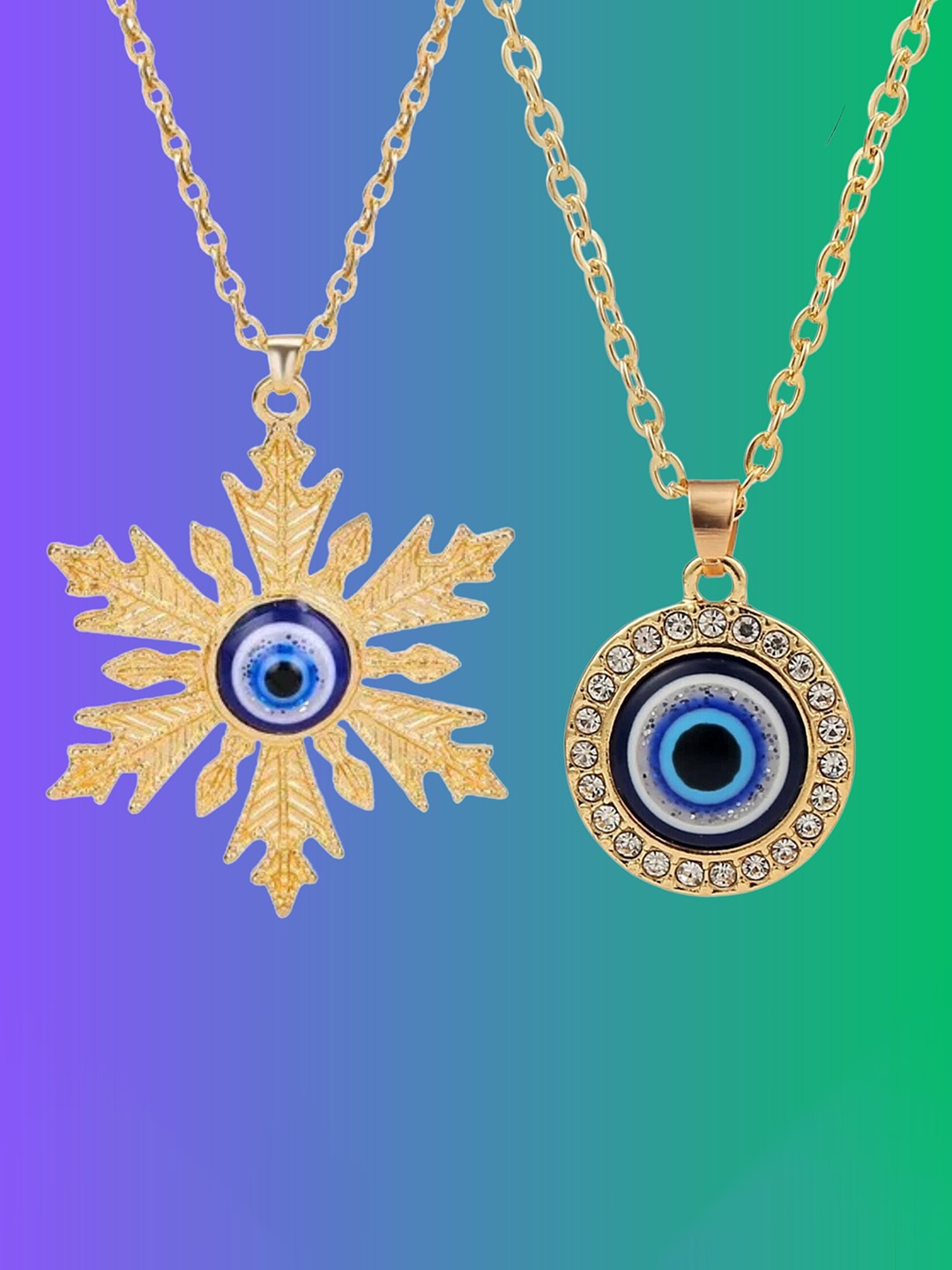 

Pinapes Set Of 2 Brass Gold-Plated Necklace