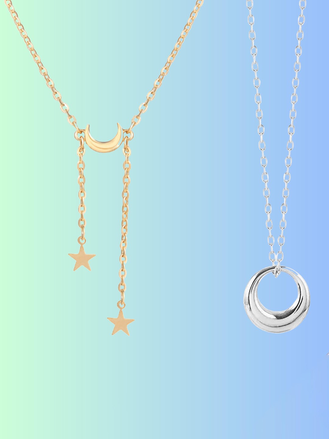 

Pinapes Set Of 2 Brass Gold-Plated Necklace