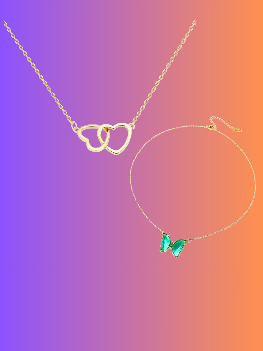 

Pinapes Set Of 2 Brass Gold-Plated Necklace