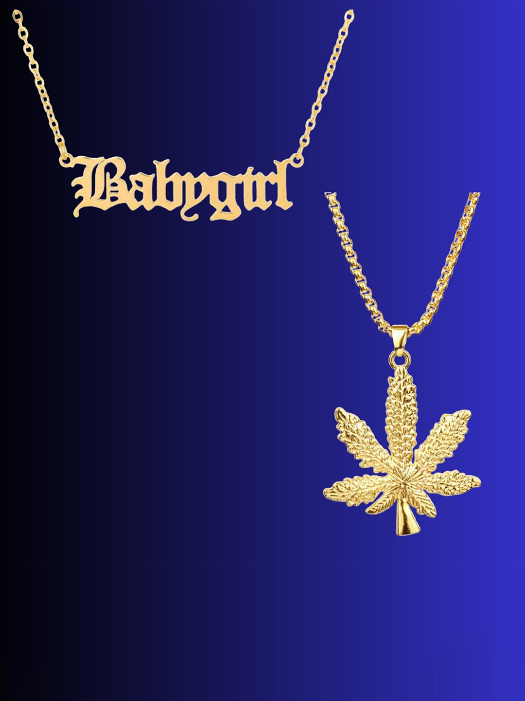

Pinapes Set Of 2 Brass Gold-Plated Necklace