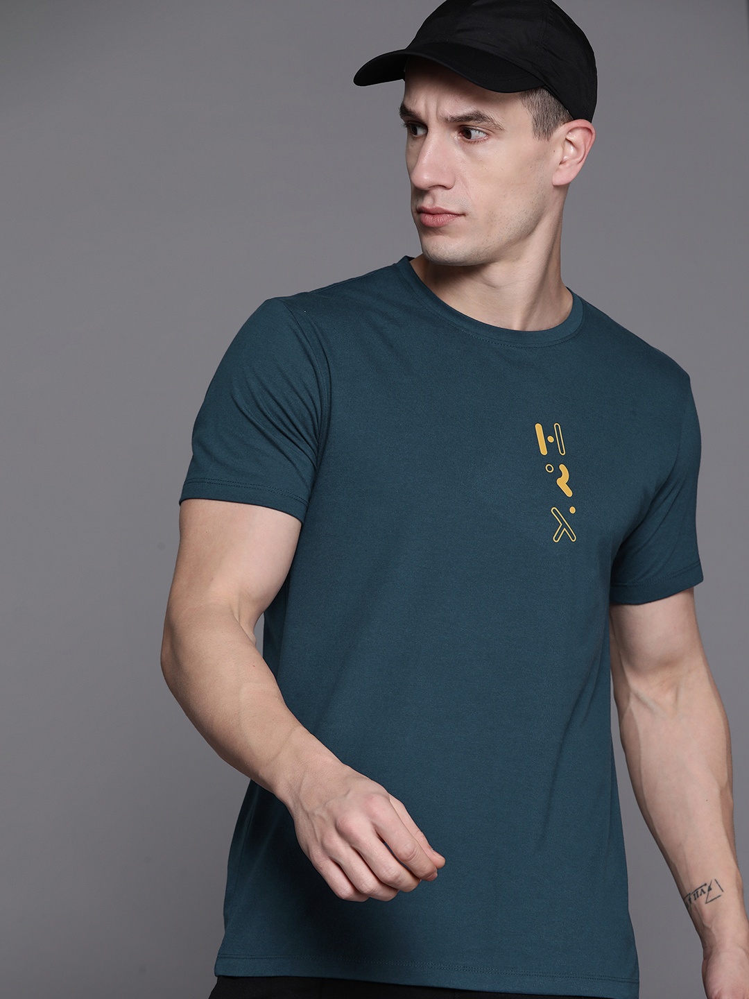 

HRX by Hrithik Roshan Men Brand Logo Printed T-shirt, Teal