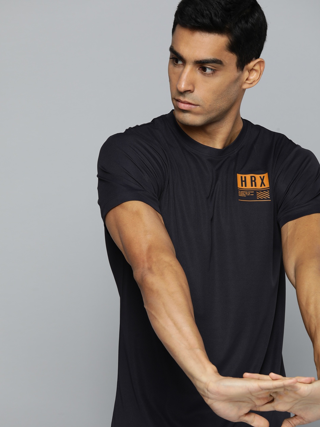 

HRX by Hrithik Roshan Rapid-Dry Solid Training T-shirt, Black