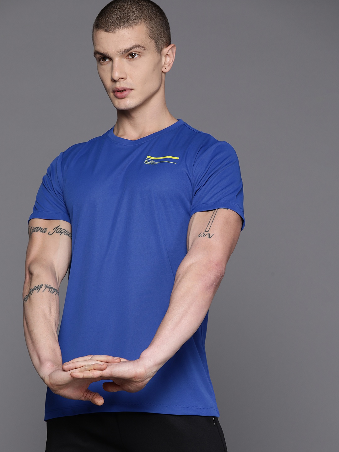 

HRX by Hrithik Roshan Rapid-Dry Training T-shirt, Blue