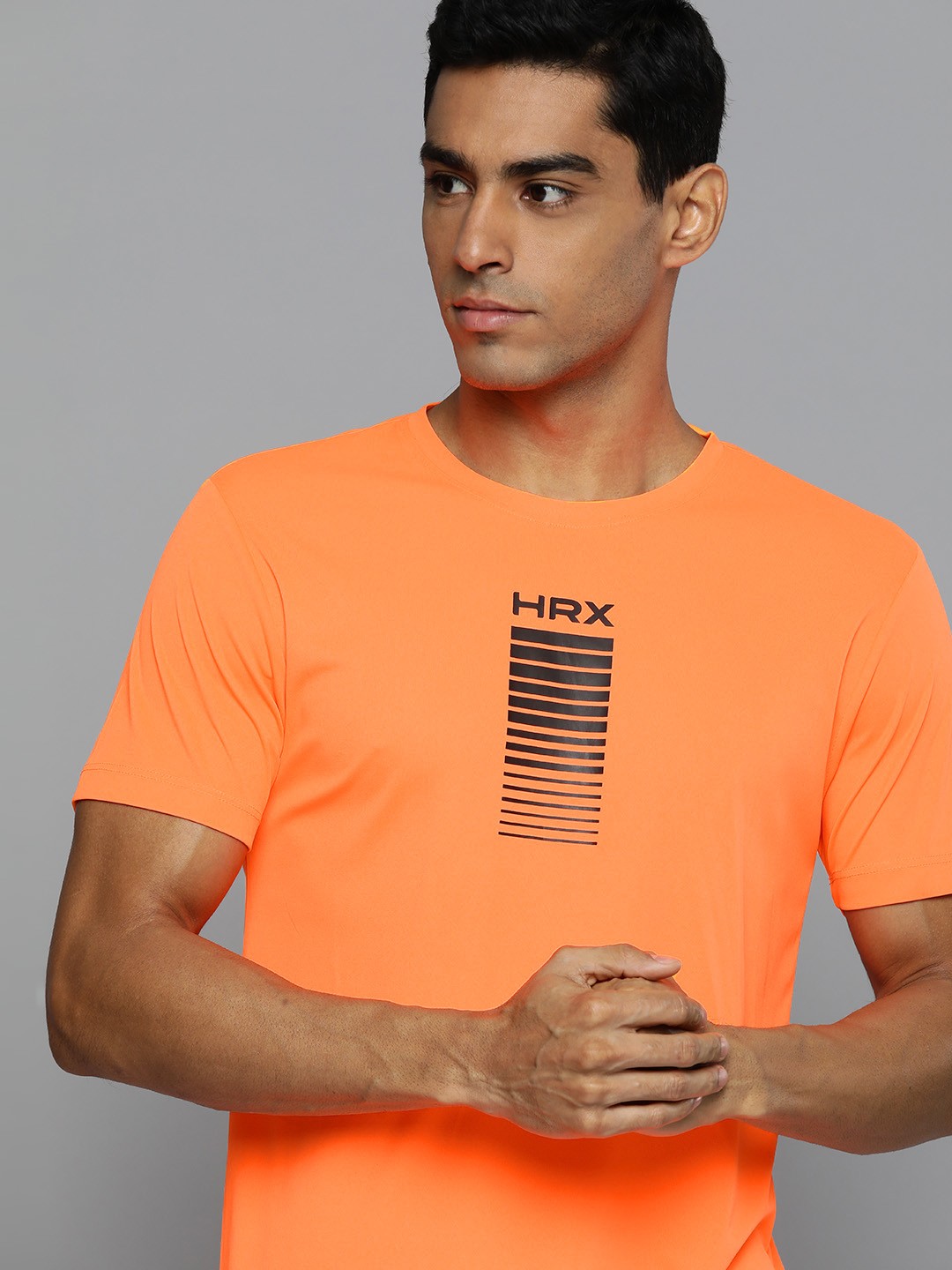 

HRX by Hrithik Roshan Typography Printed Training T-shirt, Orange