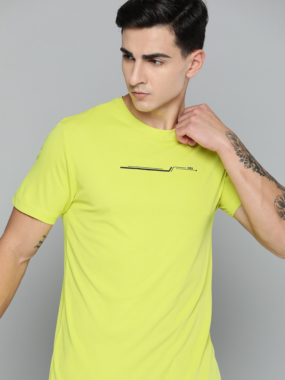 

HRX by Hrithik Roshan Men Rapid-Dry Training T-shirt, Fluorescent green