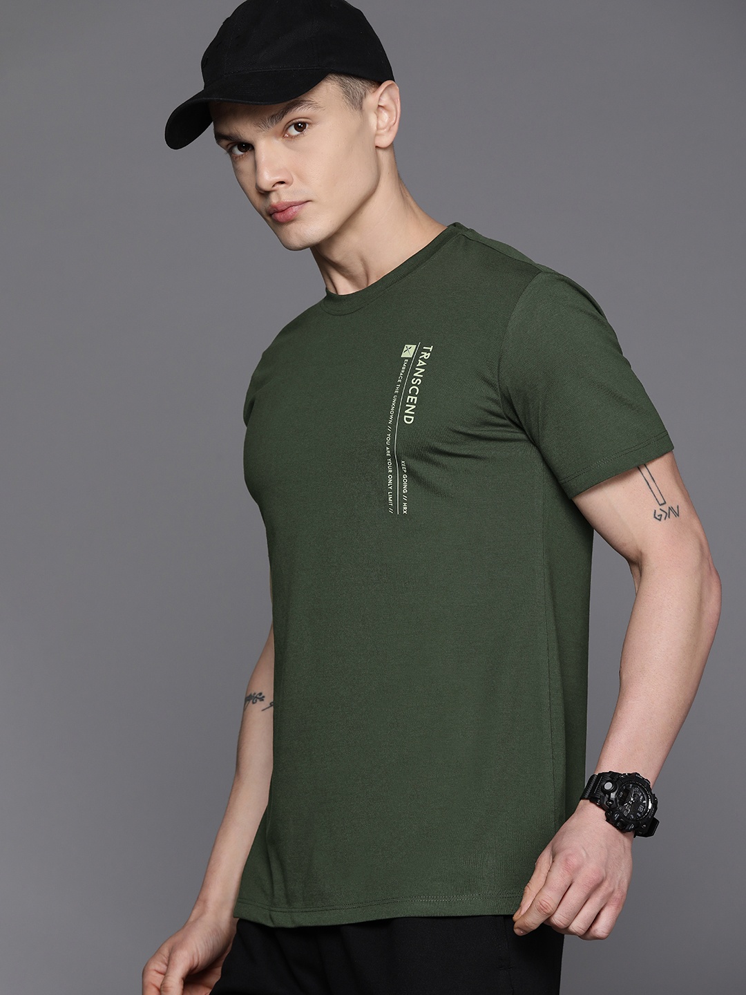 

HRX by Hrithik Roshan Typography Lifestyle T-shirt, Green