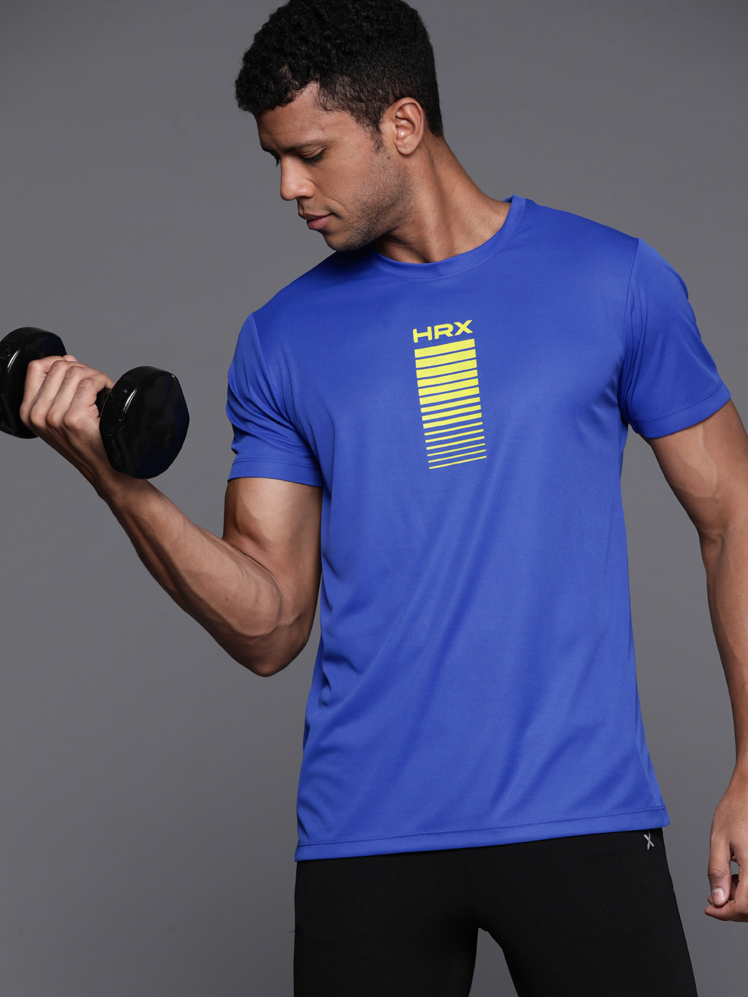 

HRX by Hrithik Roshan Men Printed Rapid-Dry Training T-shirt, Blue