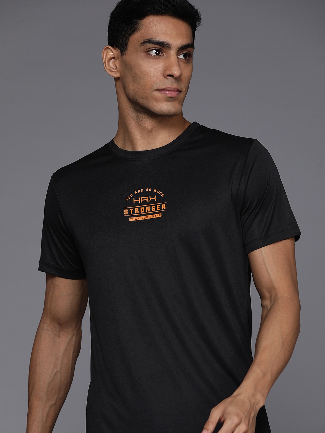 

HRX by Hrithik Roshan Rapid-Dry Printed Training T-shirt, Black