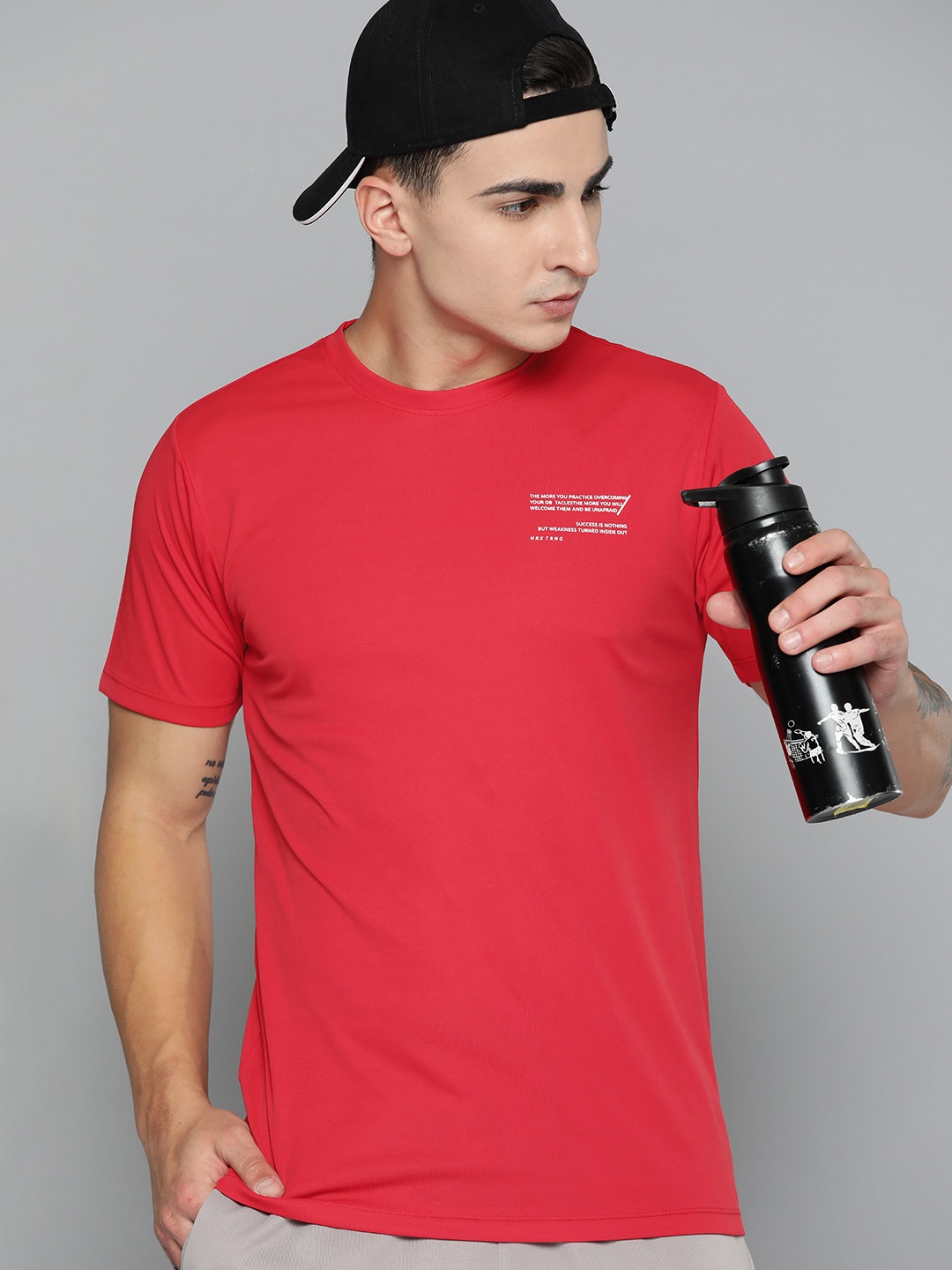 

HRX by Hrithik Roshan Men Rapid-Dry Training T-shirt, Red
