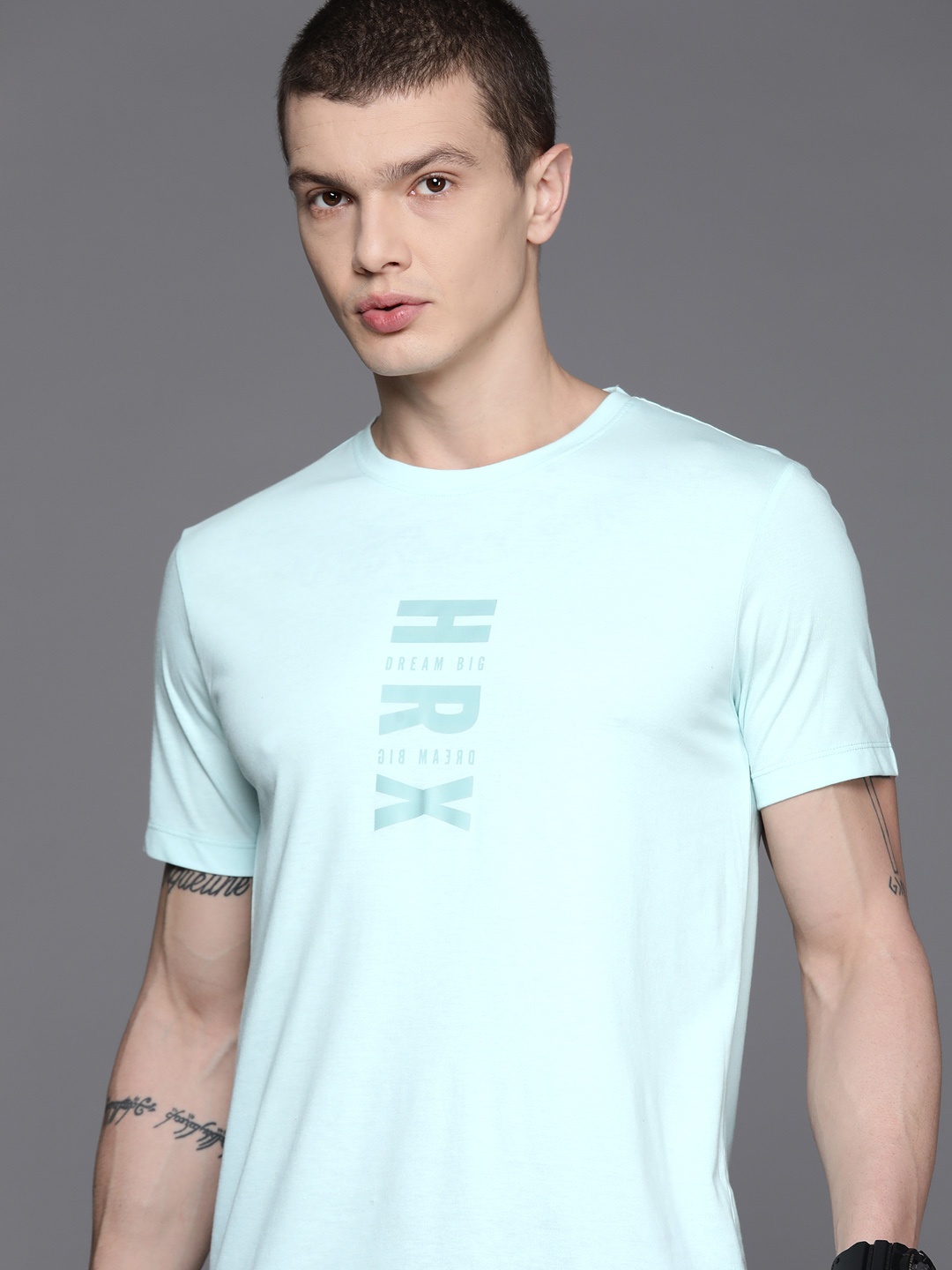 

HRX by Hrithik Roshan Brand Logo Print Lifestyle T-shirt, Blue