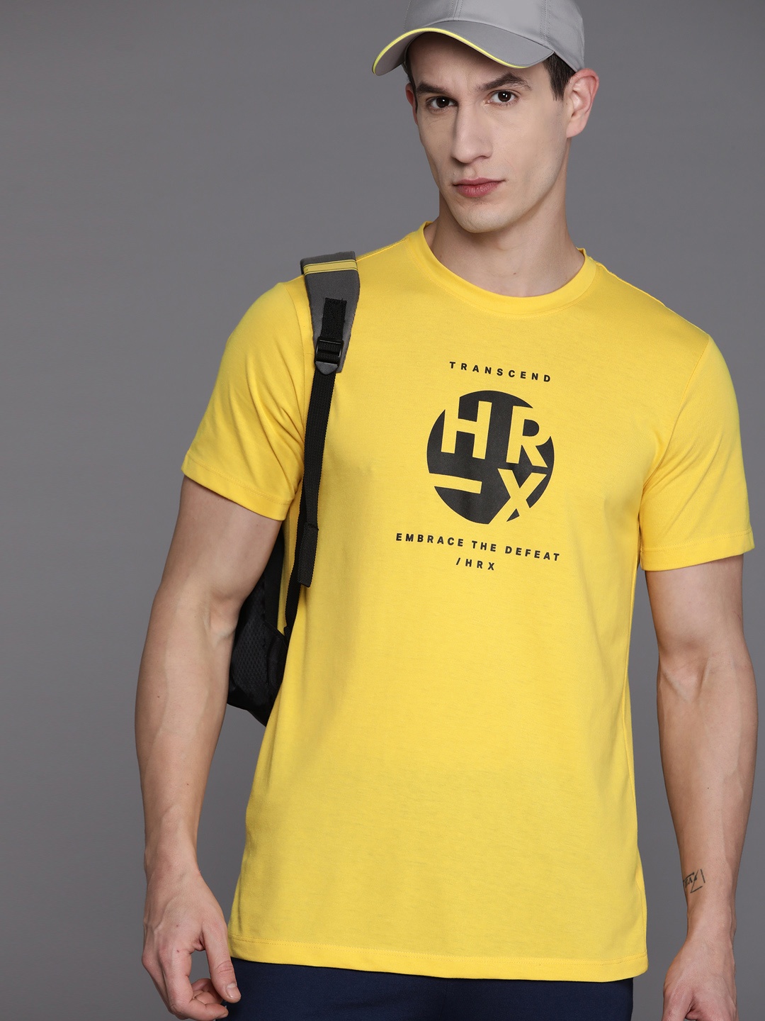 

HRX by Hrithik Roshan Brand Logo Printed Lifestyle T-shirt, Yellow