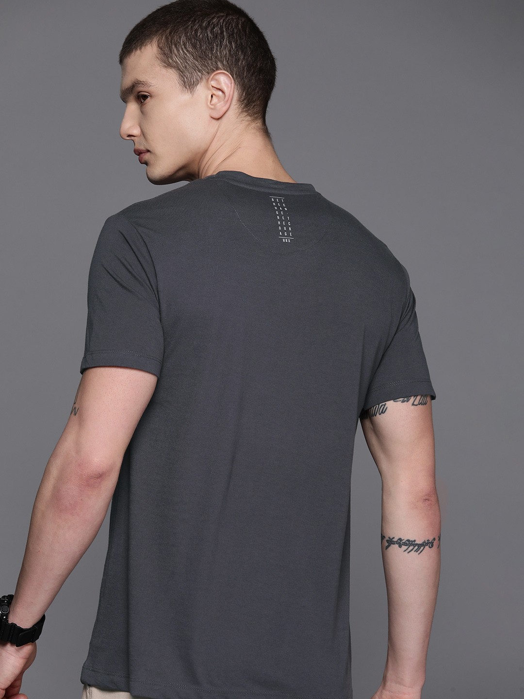 

HRX by Hrithik Roshan Lifestyle T-shirt, Charcoal